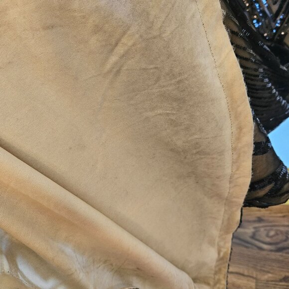 Fashion Nova ArtDeco Sequined Black Mesh Gown  Off-Shoulder Mermaid silhouette M - Picture 6 of 8